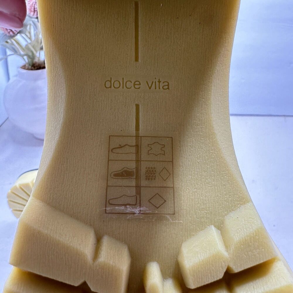 Dolce Vita White and Yellow Ankle Boots with Chunky Heel - Picture 8 of 13